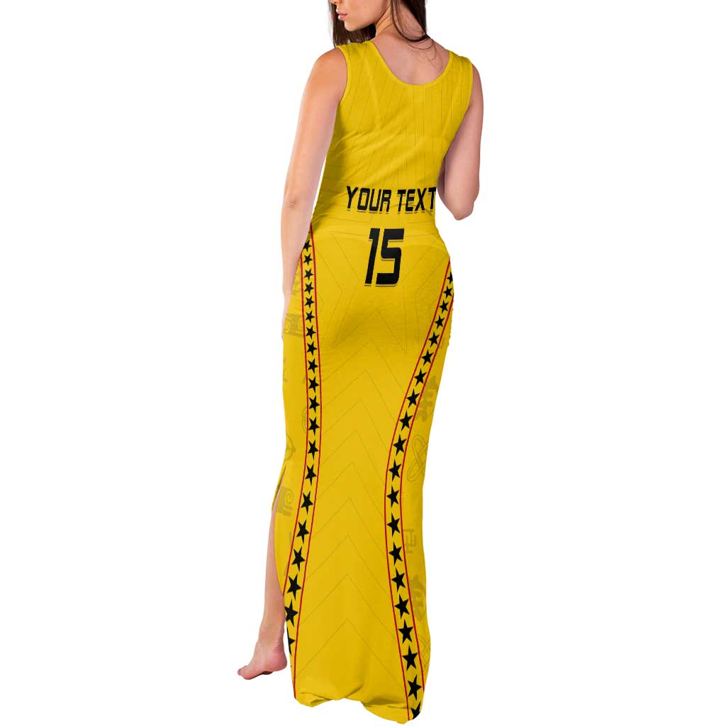 Custom Ghana Football Tank Maxi Dress Go Black Stars - Wonder Print Shop