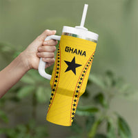 Custom Ghana Football Tumbler With Handle Go Black Stars - Wonder Print Shop