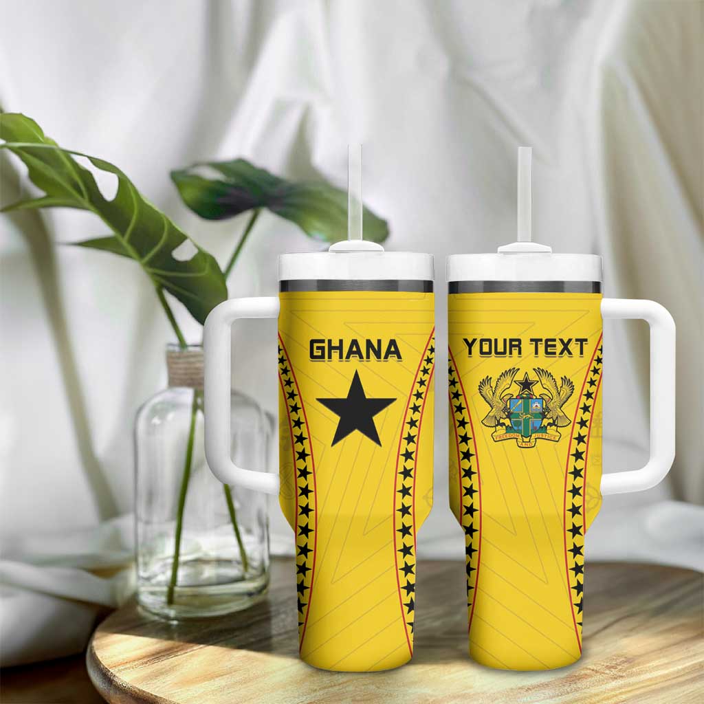 Custom Ghana Football Tumbler With Handle Go Black Stars - Wonder Print Shop