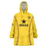 Custom Ghana Football Wearable Blanket Hoodie Go Black Stars - Wonder Print Shop