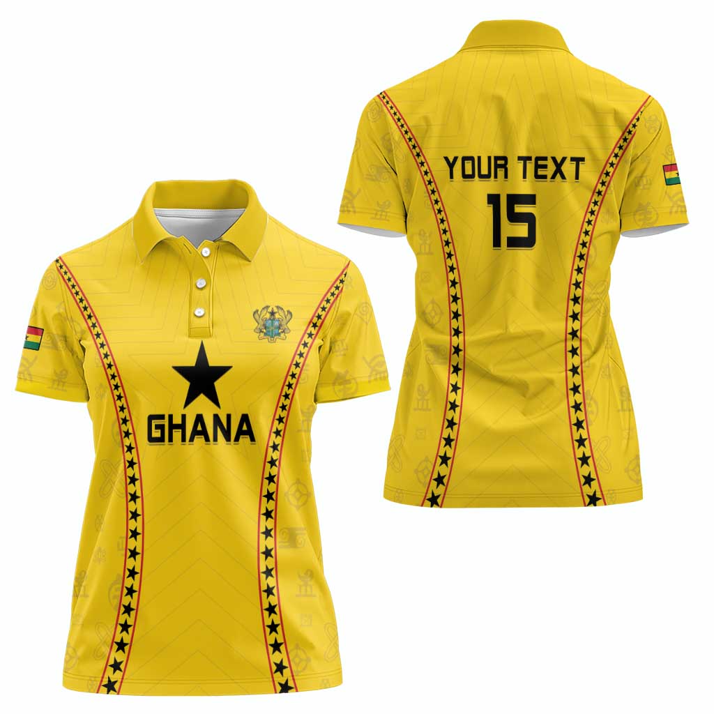 Custom Ghana Football Women Polo Shirt Go Black Stars - Wonder Print Shop