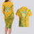 Custom South Africa Soccer Couples Matching Long Sleeve Bodycon Dress and Hawaiian Shirt Go Bafana Bafana