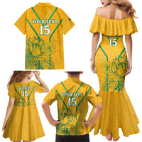 Custom South Africa Soccer Family Matching Mermaid Dress and Hawaiian Shirt Go Bafana Bafana