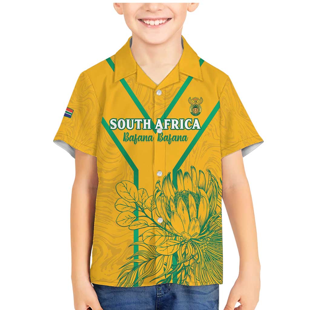 Custom South Africa Soccer Family Matching Mermaid Dress and Hawaiian Shirt Go Bafana Bafana