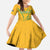 Custom South Africa Soccer Family Matching Off The Shoulder Long Sleeve Dress and Hawaiian Shirt Go Bafana Bafana
