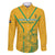 Custom South Africa Soccer Family Matching Off The Shoulder Long Sleeve Dress and Hawaiian Shirt Go Bafana Bafana