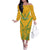 Custom South Africa Soccer Family Matching Off The Shoulder Long Sleeve Dress and Hawaiian Shirt Go Bafana Bafana