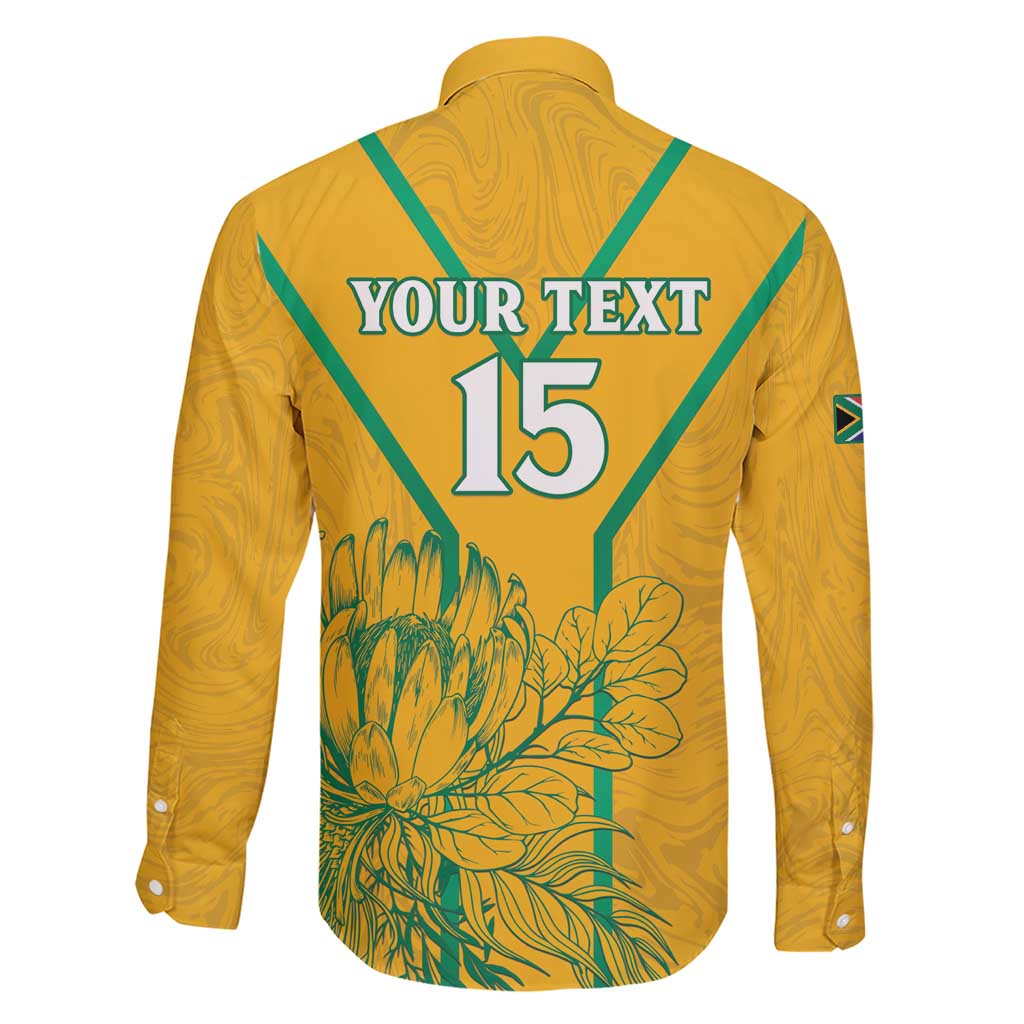 Custom South Africa Soccer Family Matching Short Sleeve Bodycon Dress and Hawaiian Shirt Go Bafana Bafana