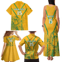 Custom South Africa Soccer Family Matching Tank Maxi Dress and Hawaiian Shirt Go Bafana Bafana