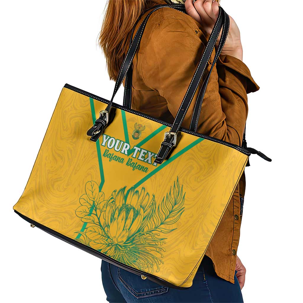 Custom South Africa Soccer Leather Tote Bag Go Bafana Bafana