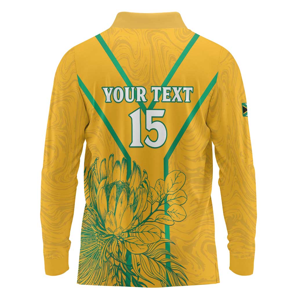 Custom South Africa Soccer Long Sleeve Polo Shirt Go Bafana Bafana