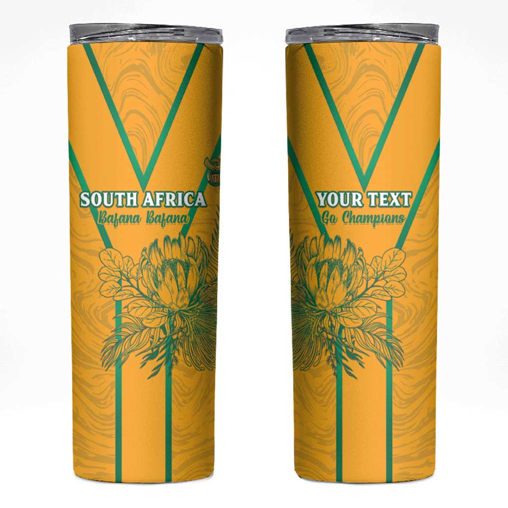 Custom South Africa Soccer Skinny Tumbler Go Bafana Bafana