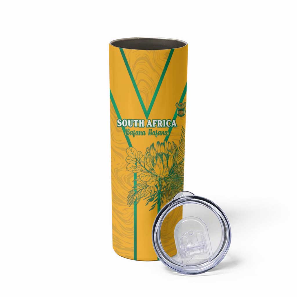 Custom South Africa Soccer Skinny Tumbler Go Bafana Bafana