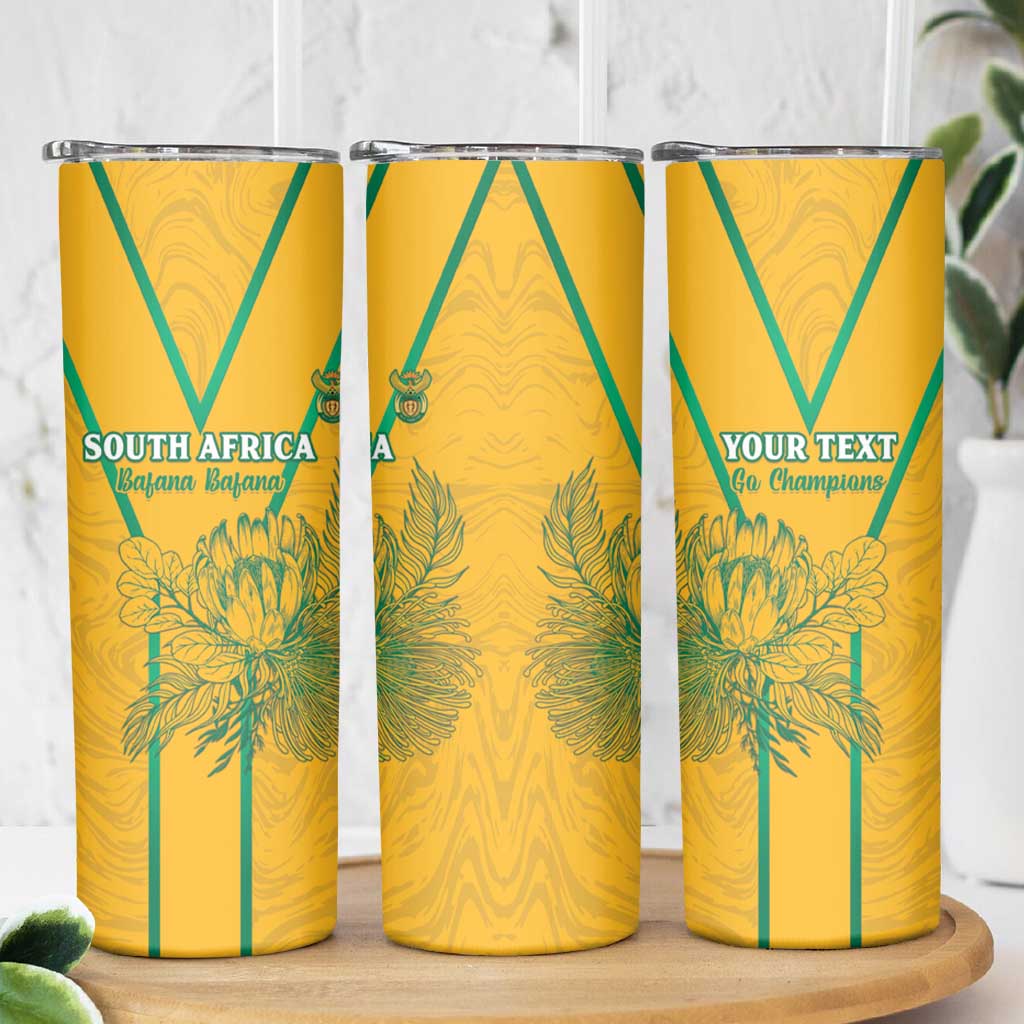 Custom South Africa Soccer Skinny Tumbler Go Bafana Bafana