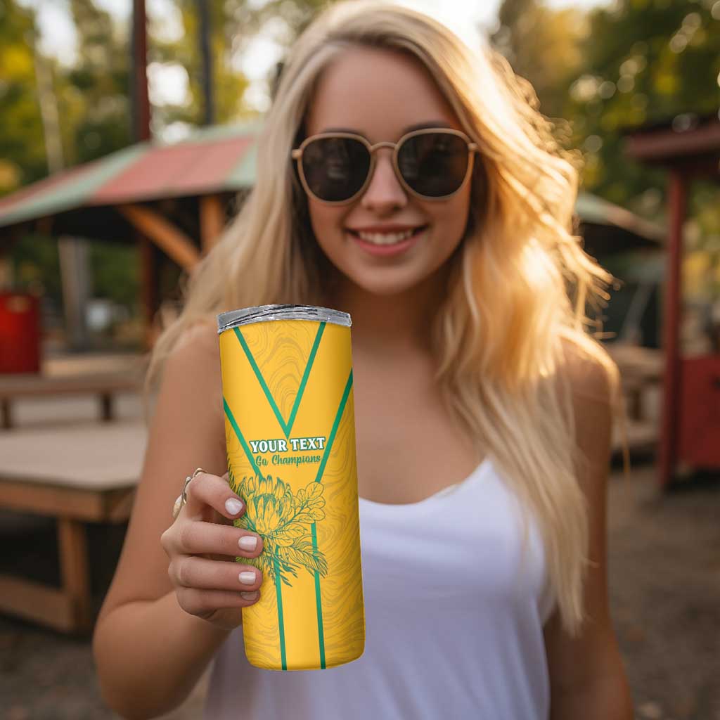 Custom South Africa Soccer Skinny Tumbler Go Bafana Bafana