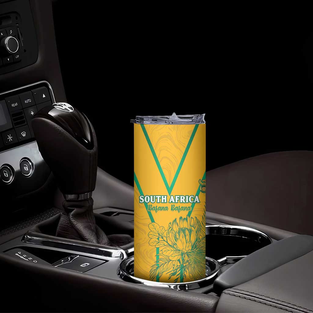 Custom South Africa Soccer Skinny Tumbler Go Bafana Bafana