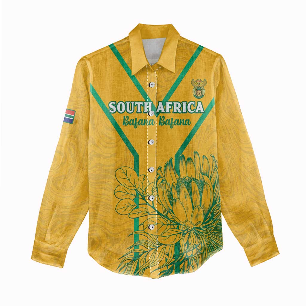 Custom South Africa Soccer Women Casual Shirt Go Bafana Bafana