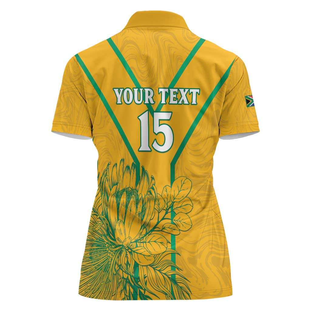 Custom South Africa Soccer Women Polo Shirt Go Bafana Bafana