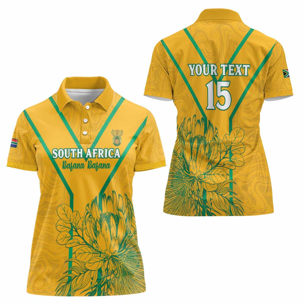 Custom South Africa Soccer Women Polo Shirt Go Bafana Bafana