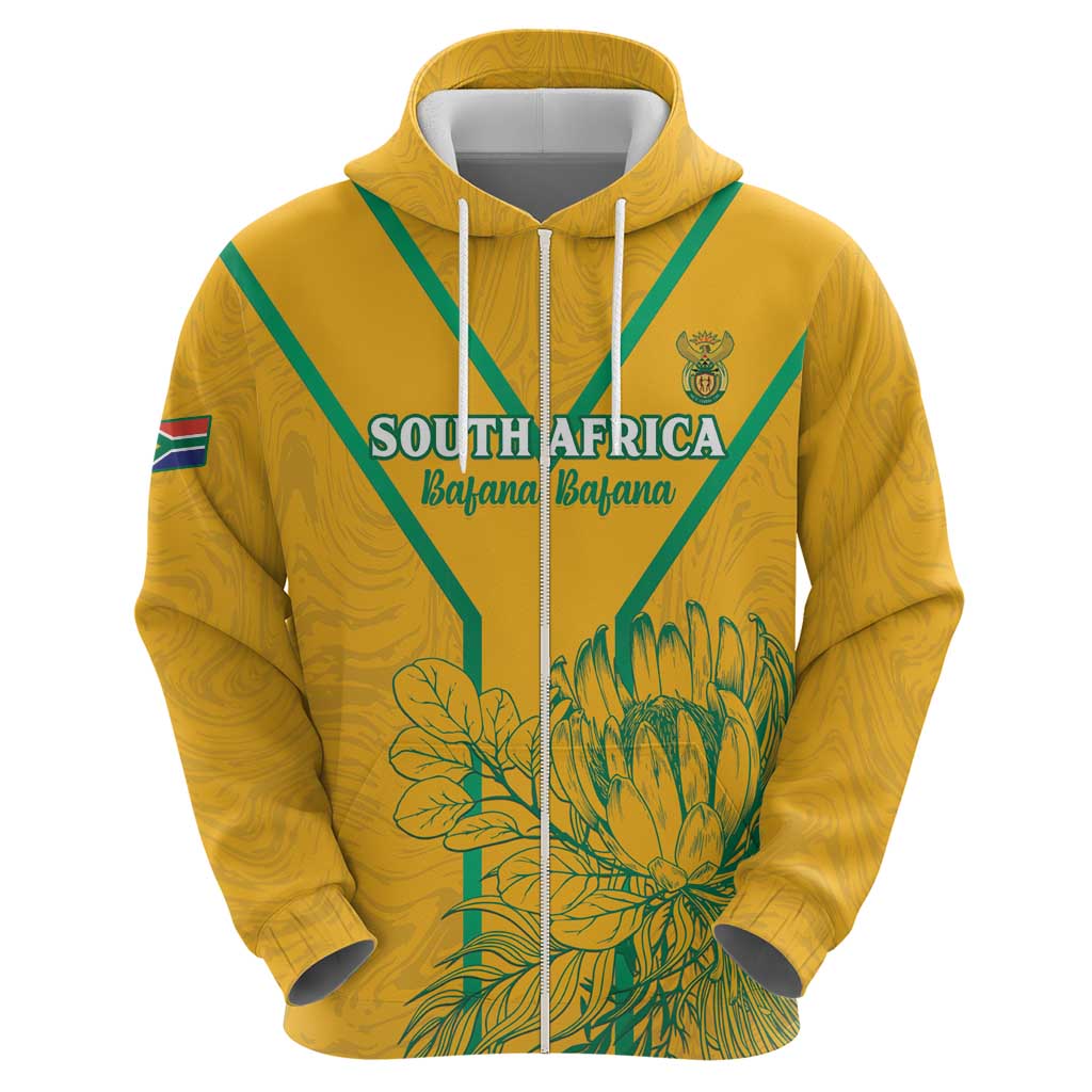 Custom South Africa Soccer Zip Hoodie Go Bafana Bafana