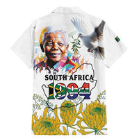 Happy South Africa Freedom Day Family Matching Mermaid Dress and Hawaiian Shirt Nelson Mandela With Protea