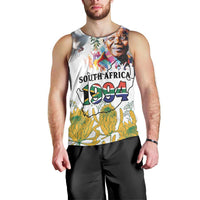 Happy South Africa Freedom Day Men Tank Top Nelson Mandela With Protea