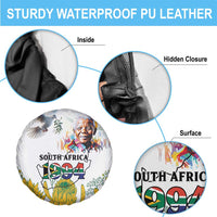Happy South Africa Freedom Day Spare Tire Cover Nelson Mandela With Protea