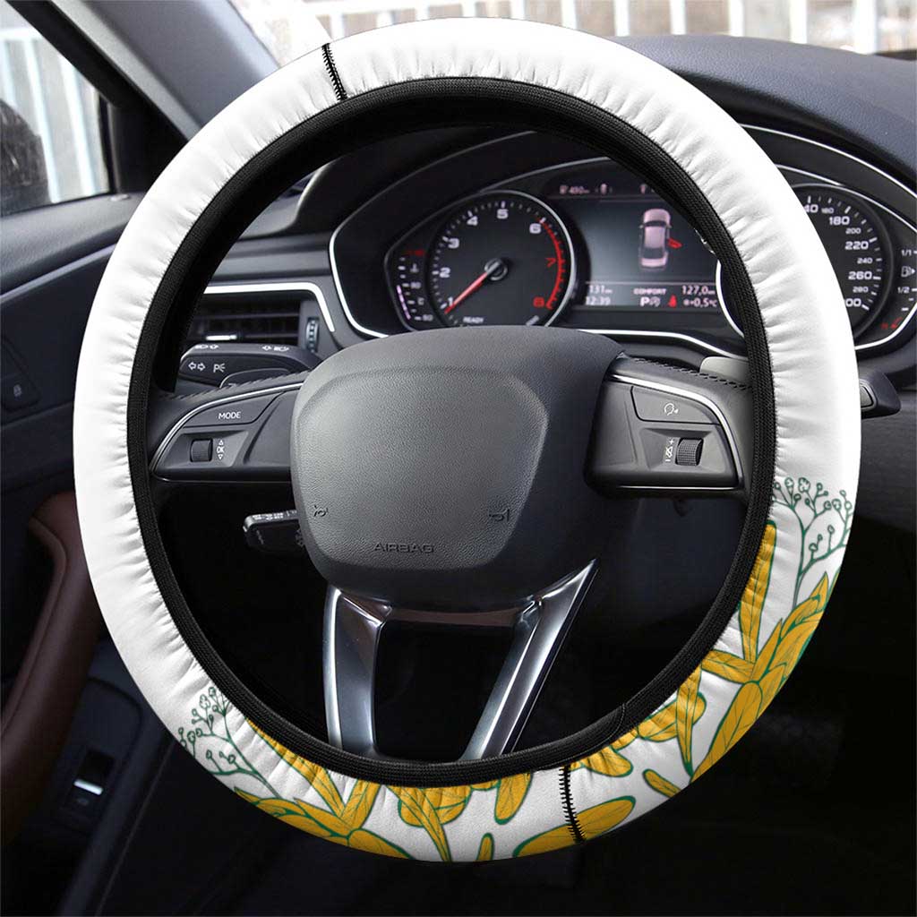 Happy South Africa Freedom Day Steering Wheel Cover Nelson Mandela With Protea