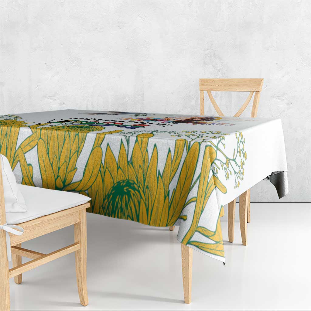 Happy South Africa Freedom Day Tablecloth Nelson Mandela With Protea