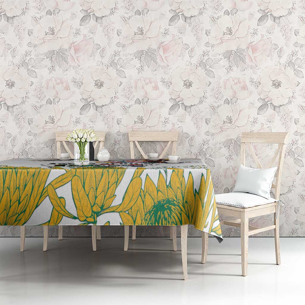 Happy South Africa Freedom Day Tablecloth Nelson Mandela With Protea