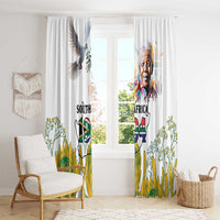 Happy South Africa Freedom Day Window Curtain Nelson Mandela With Protea