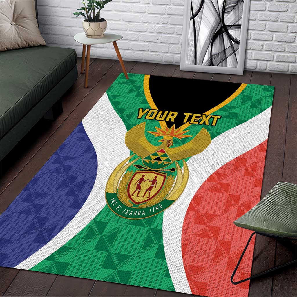 Personalised South Africa Area Rug Coat Of Arms Flag Style