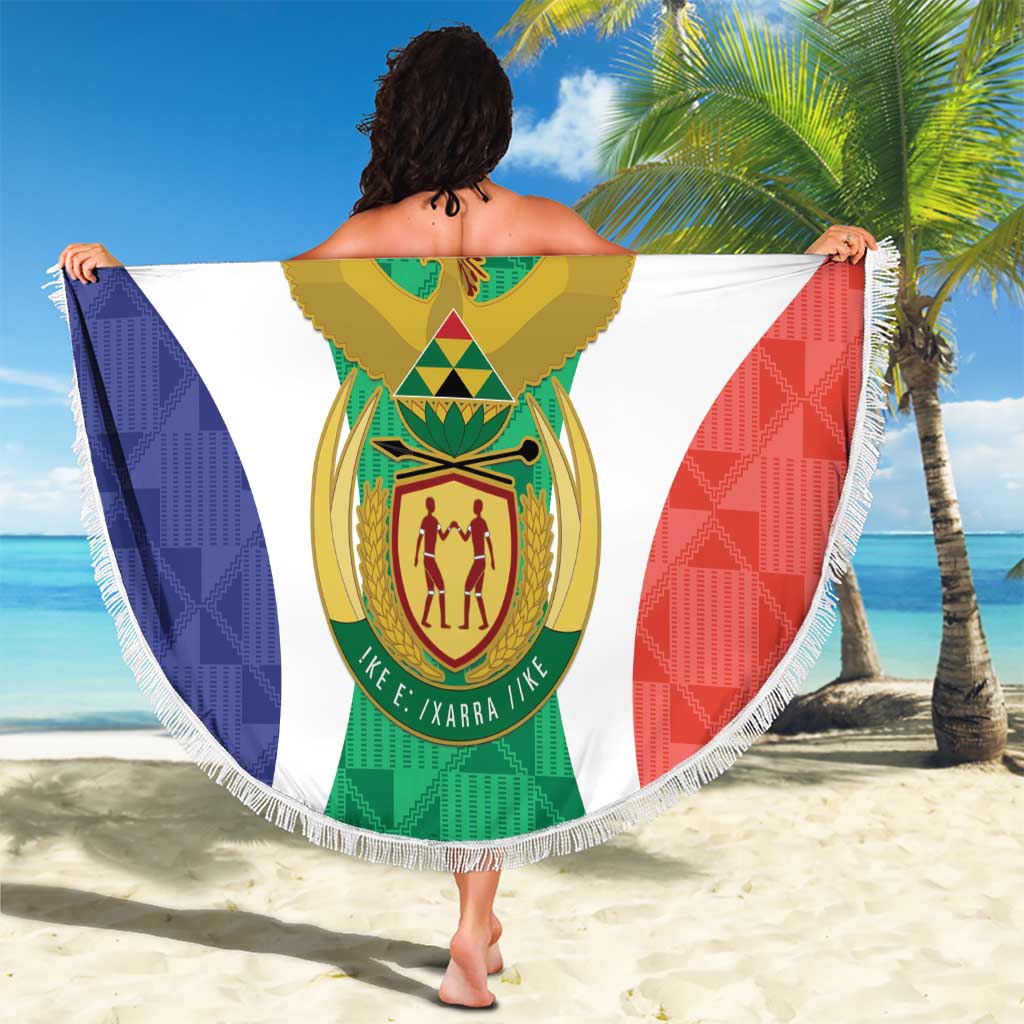 Personalised South Africa Beach Blanket Coat Of Arms Flag Style
