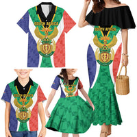 Personalised South Africa Family Matching Mermaid Dress and Hawaiian Shirt Coat Of Arms Flag Style