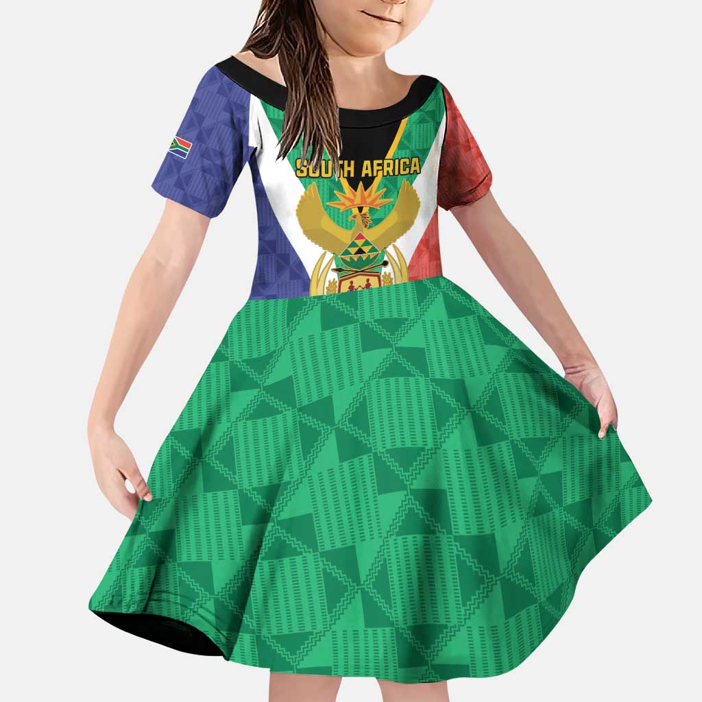 Personalised South Africa Family Matching Puletasi and Hawaiian Shirt Coat Of Arms Flag Style