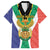 Personalised South Africa Family Matching Short Sleeve Bodycon Dress and Hawaiian Shirt Coat Of Arms Flag Style