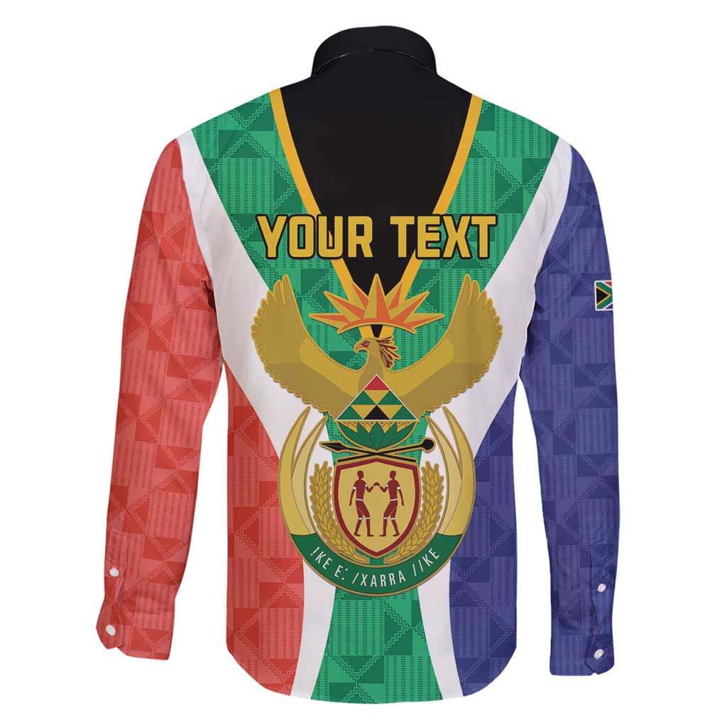 Personalised South Africa Family Matching Short Sleeve Bodycon Dress and Hawaiian Shirt Coat Of Arms Flag Style