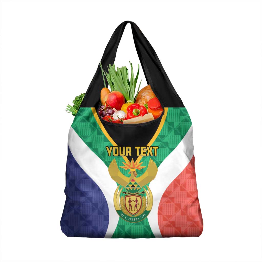 Personalised South Africa Grocery Bag Coat Of Arms Flag Style