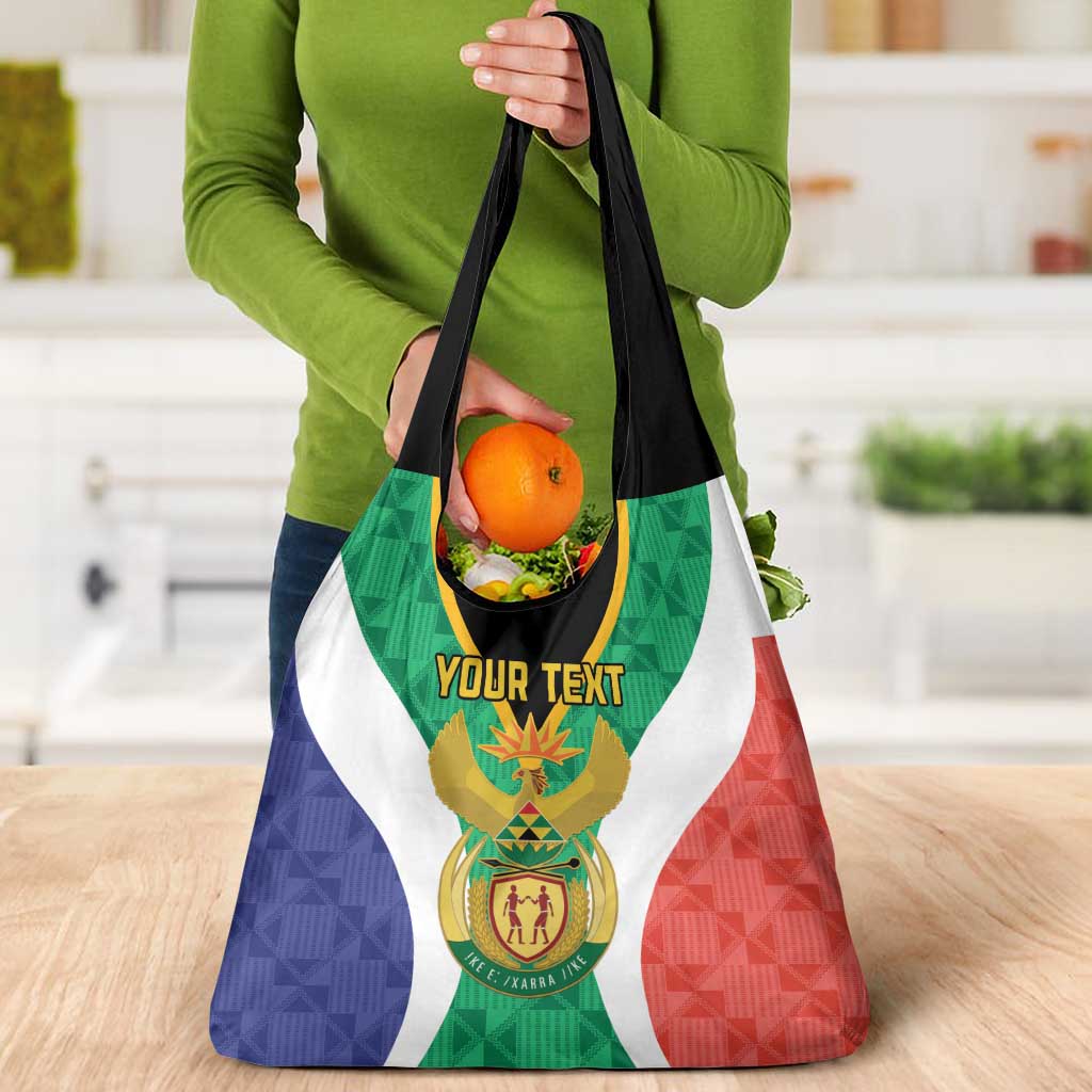 Personalised South Africa Grocery Bag Coat Of Arms Flag Style