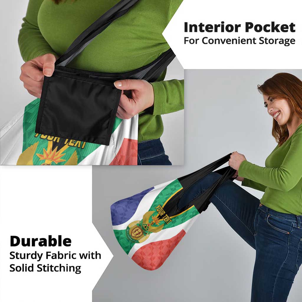 Personalised South Africa Grocery Bag Coat Of Arms Flag Style