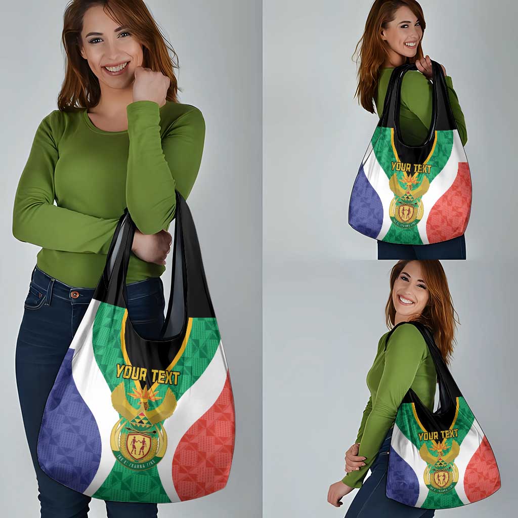 Personalised South Africa Grocery Bag Coat Of Arms Flag Style