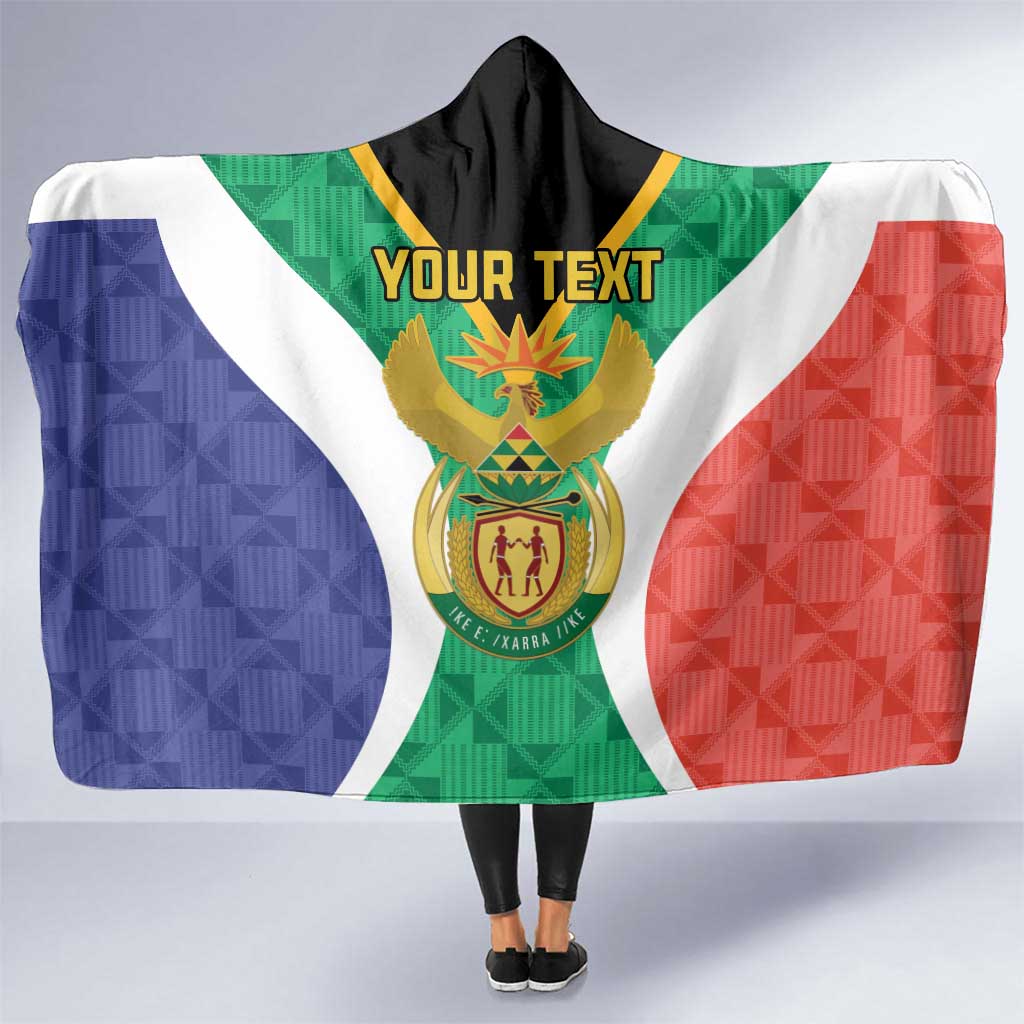 Personalised South Africa Hooded Blanket Coat Of Arms Flag Style