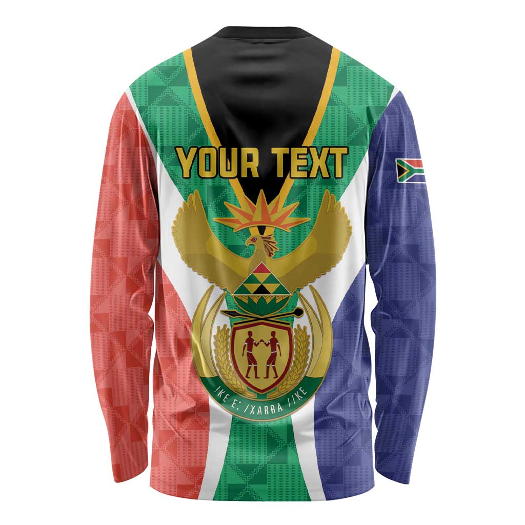 Personalised South Africa Long Sleeve Shirt Coat Of Arms Flag Style