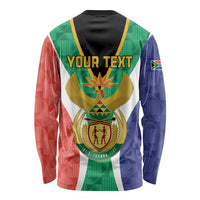 Personalised South Africa Long Sleeve Shirt Coat Of Arms Flag Style