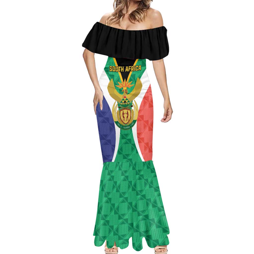 Personalised South Africa Mermaid Dress Coat Of Arms Flag Style