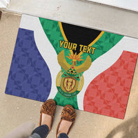 Personalised South Africa Rubber Doormat Coat Of Arms Flag Style