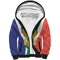 Personalised South Africa Sherpa Hoodie Coat Of Arms Flag Style