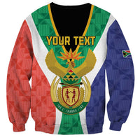 Personalised South Africa Sweatshirt Coat Of Arms Flag Style