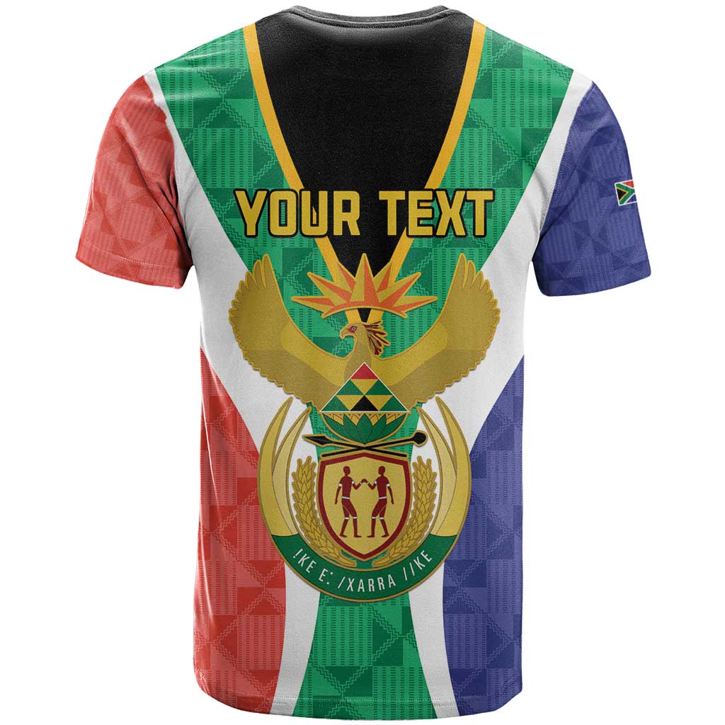 Personalised South Africa T Shirt Coat Of Arms Flag Style