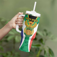 Personalised South Africa Tumbler With Handle Coat Of Arms Flag Style